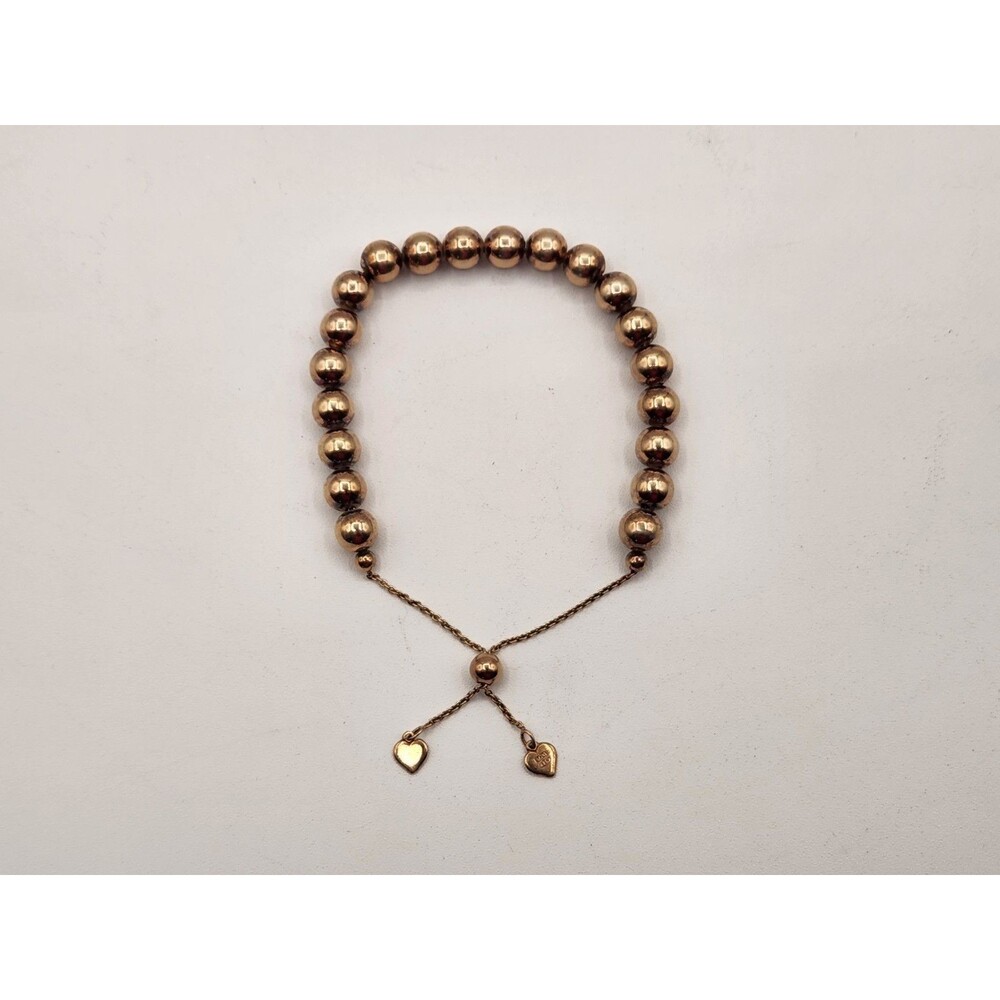 Gold Plated Sterling Silver 925 Beaded Bracelet Adjustable 6" to 8"